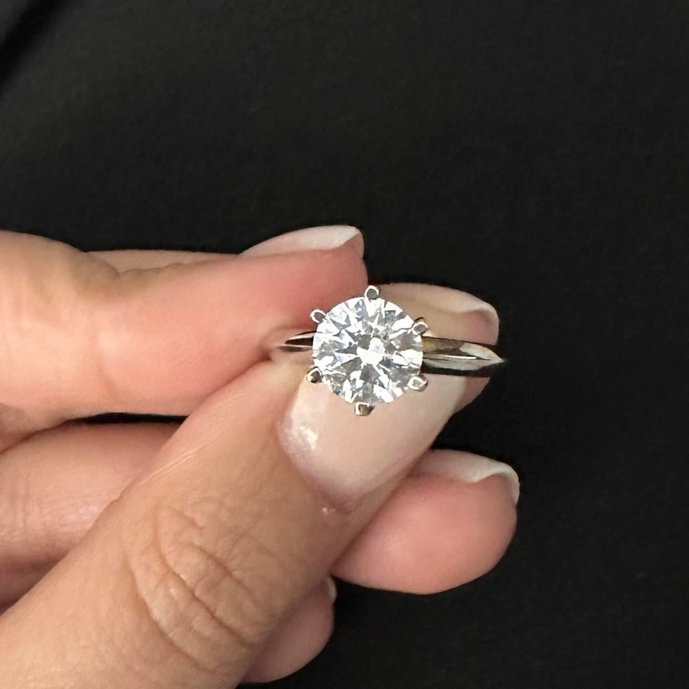 2ct CZ Sterling Silver plated in Platinum